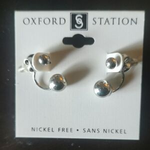 silver Barbell Earrings